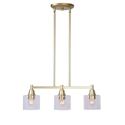 Hampton Bay Oron 3-Light Gold Linear Island Pendant Hanging Light