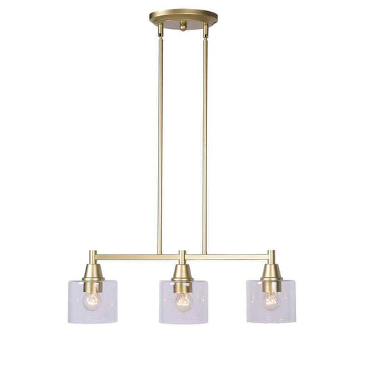 Hampton Bay Oron 3-Light Gold Linear Island Pendant Hanging Light