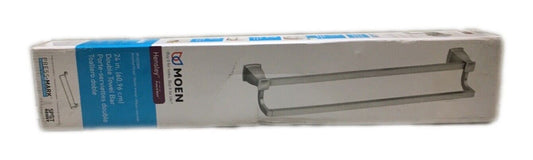 MOEN Hensley 24 in. Double Towel Bar with Press and Mark in Brushed Nickel
