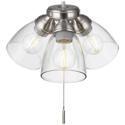 Hampton Bay Rockport Universal 3-Light Brushed Nickel Ceiling Fan LED Light Kit