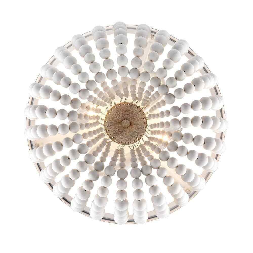 Hampton Bay Cayman 13 in. 2-Light Beaded Semi-Flush Mount Ceiling Light Fixture