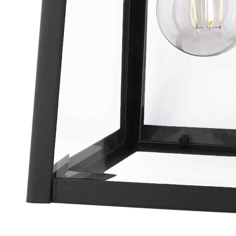 Home Decorators Blakeley 1-Light Black Outdoor Wall Lantern w/ Beveled Glass