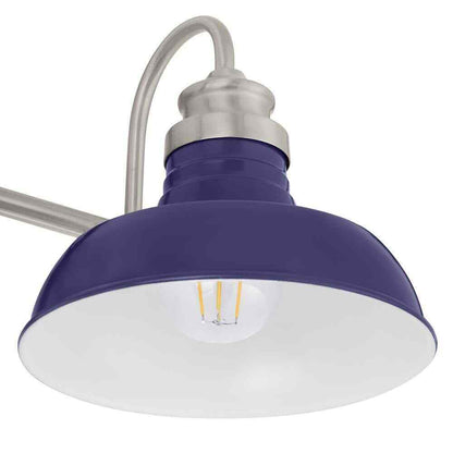 Hampton Bay Elmcroft 2-Light Brushed Nickel Bathroom Vanity Light Blue Shades