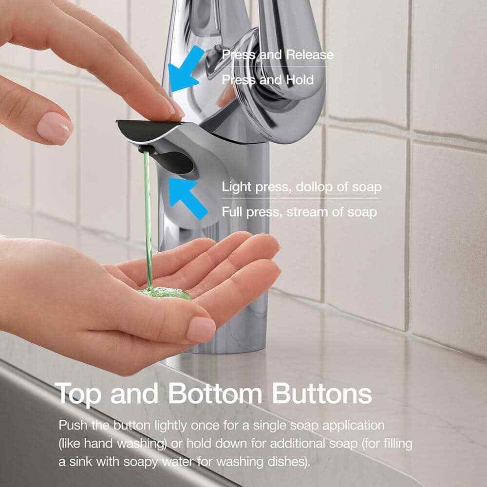 KOHLER Safia Pull Down Sprayer Kitchen Faucet Soap Dispenser in Polished Chrome