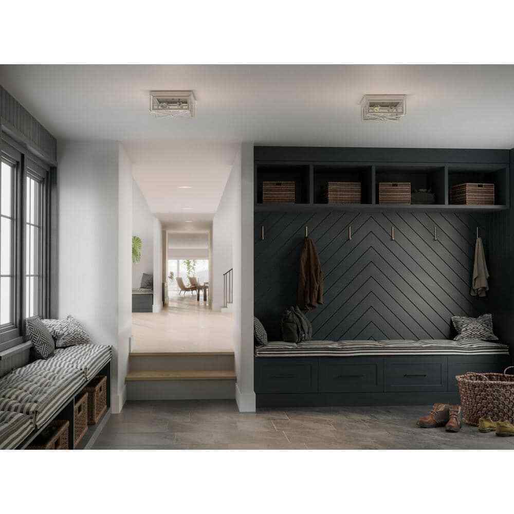 Progress Lighting Barlowe 2-Light Stainless Steel Farmhouse Flush Mount Light