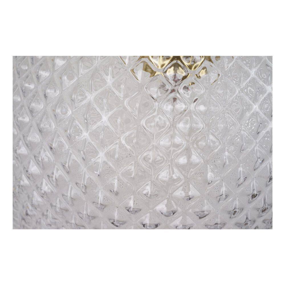 Hampton Bay Walsh 1-Light Brass Wall Sconce Light with Prismatic Glass Shade