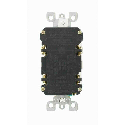 Leviton 15 Amp 125-Volt Duplex Self-Test Slim GFCI Outlet White 4-Pack