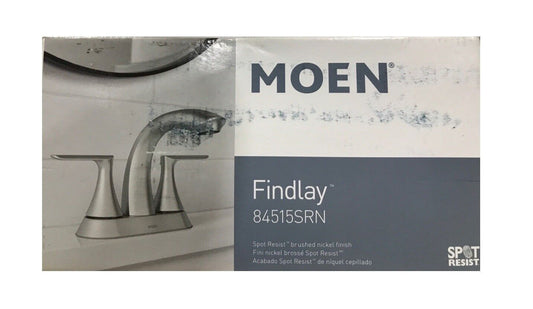 MOEN Findlay 4 in. Centerset Double-Handle Bathroom Faucet Brushed Nickel