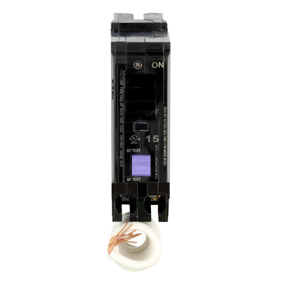 GE Q-Line 15 Amp Single-Pole Dual Function Arc Fault/GFCI Breaker THQL1115DFP