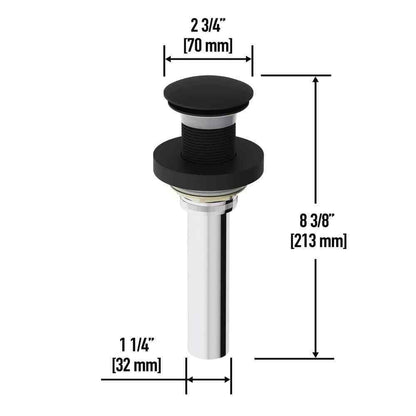 VIGO Vessel Bathroom Sink Pop-Up Drain and Mounting Ring Matte Black VG07000MB