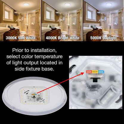Commercial Electric 12 in Low Profile LED Flush Mount Round Closet Light Fixture