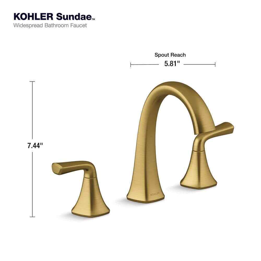 KOHLER Sundae 8 in. Widespread Double Handles Bathroom Faucet