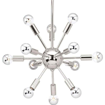 Progress Lighting Ion Collection 12-Light Polished Nickel Modern Chandelier