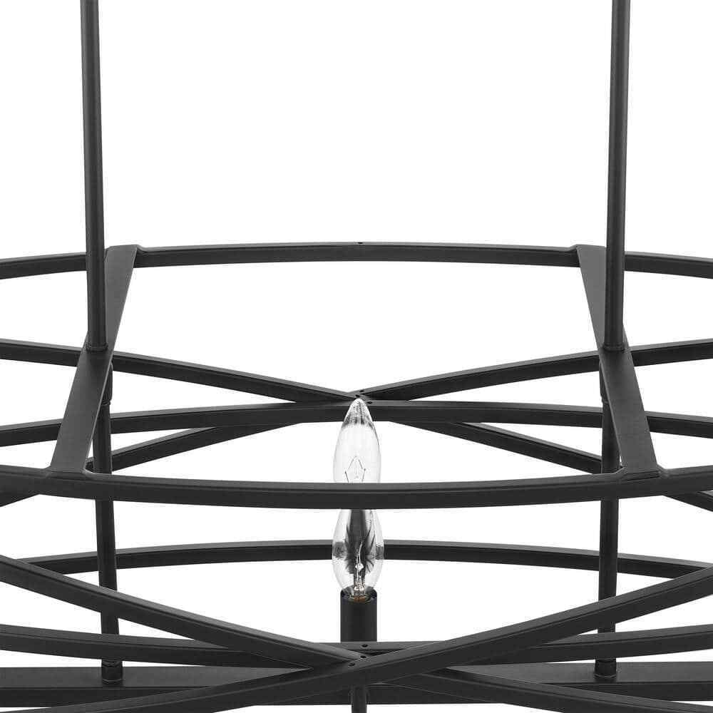 Home Decorators Collection Sarolta Sands 6-Light Black Island Hanging Light