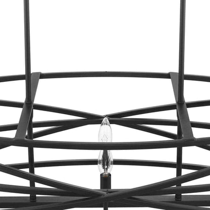 Home Decorators Collection Sarolta Sands 6-Light Black Island Hanging Light