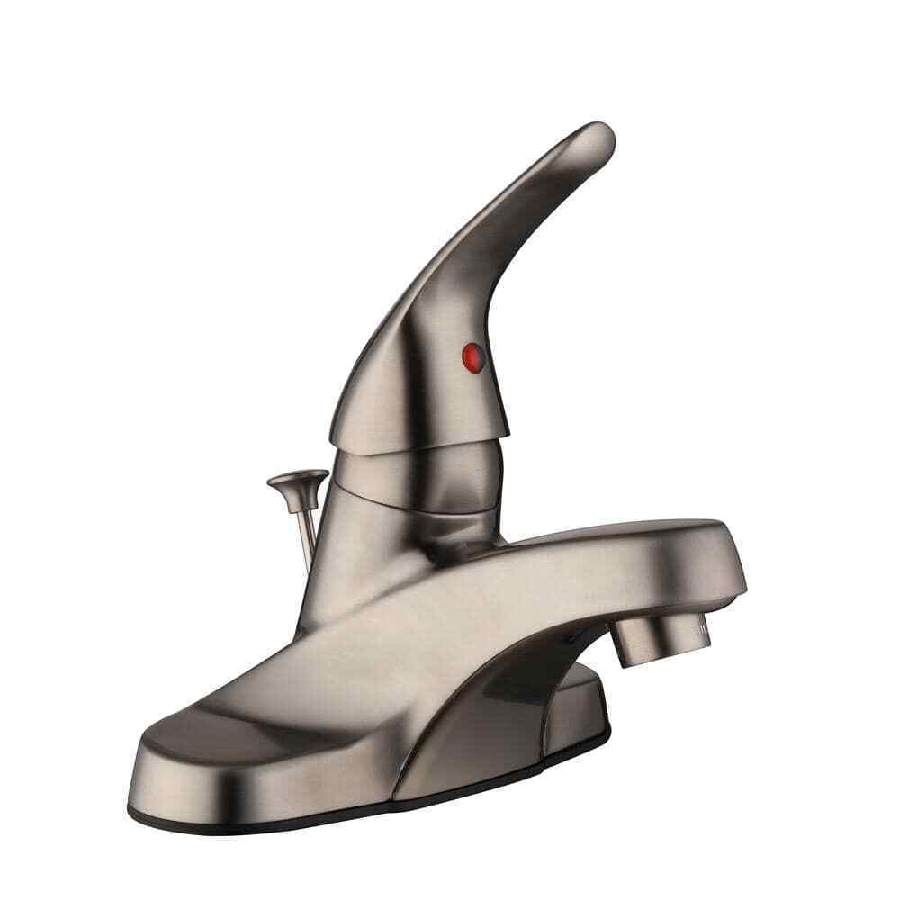 Design House Middleton 4 in. Centerset 1-Handle Bathroom Faucet in Satin Nickel