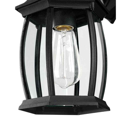 Pia Ricco 1-Light Textured Black Not Solar Outdoor Wall Lantern Sconce