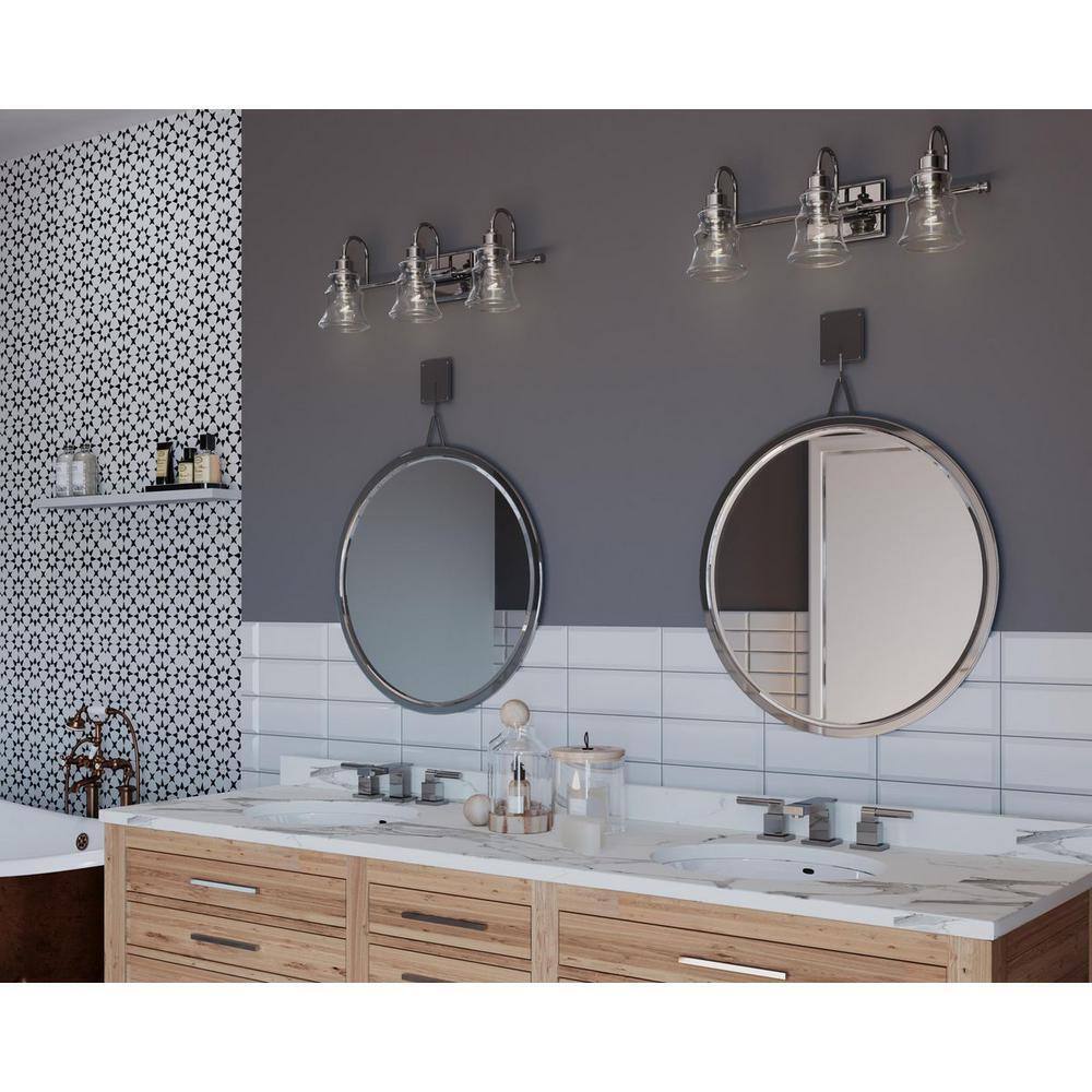 Progress Lighting Litchfield 3-Light Polished Chrome Coastal Bath Vanity