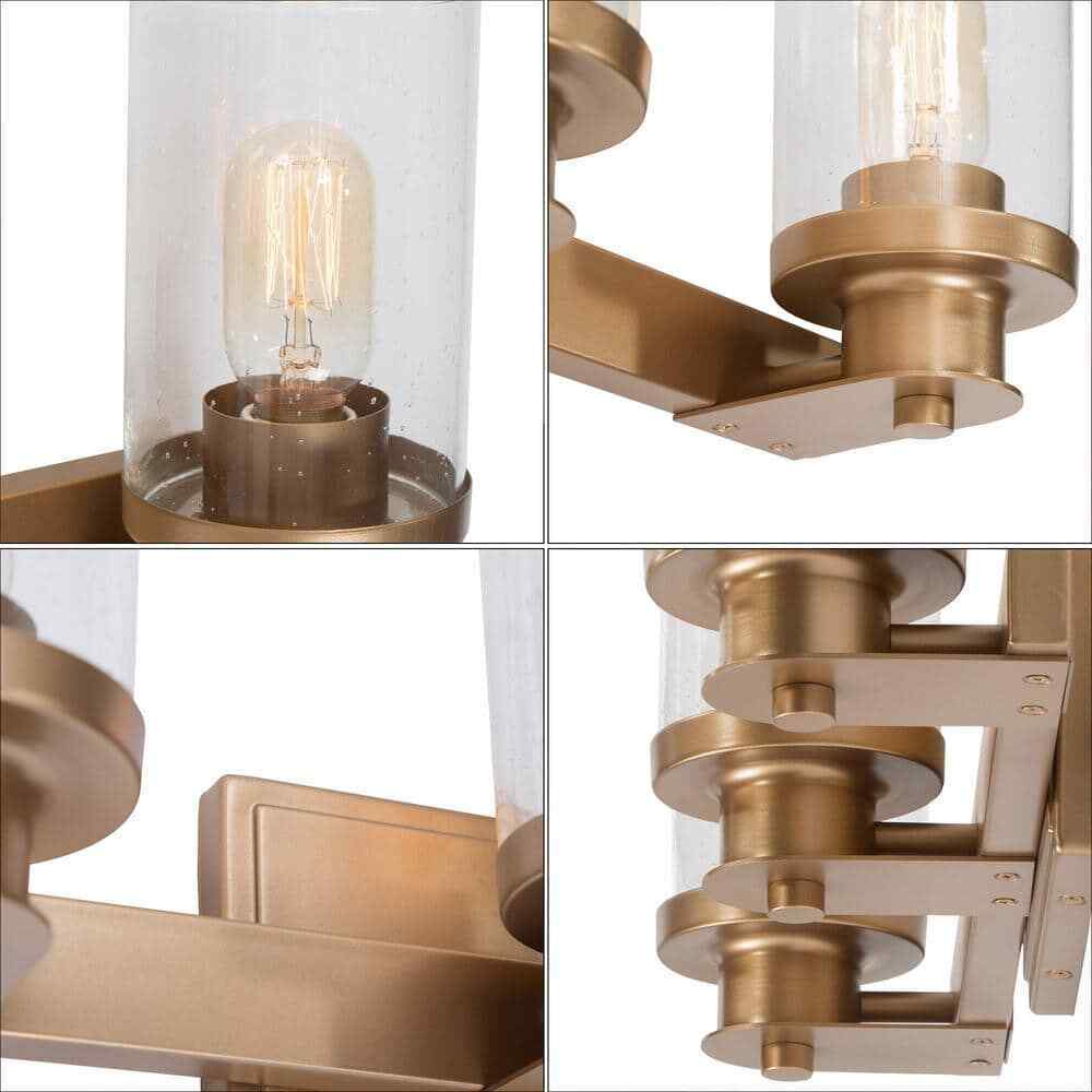 LNC Modern Industrial 3-Light Dark Gold Bathroom Vanity Light
