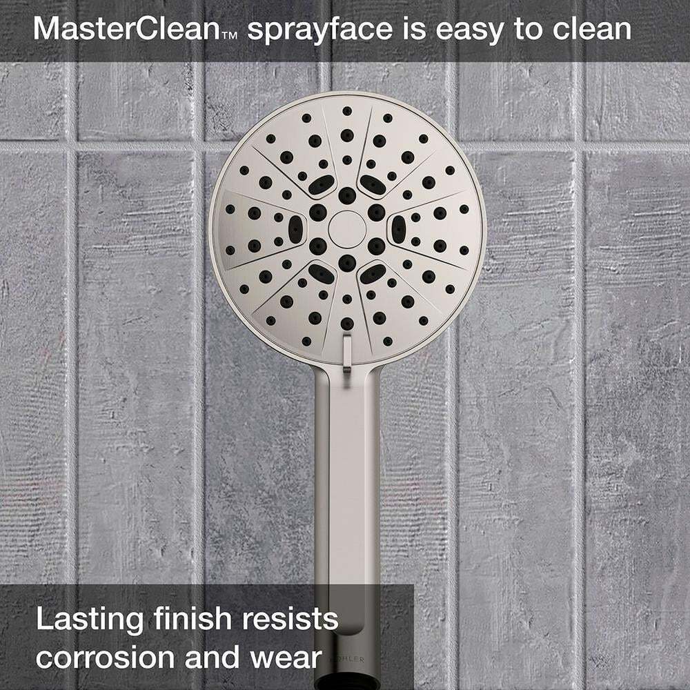 KOHLER Lively 4-Spray Wall Mount Handheld Shower Head in Vibrant Brushed Nickel