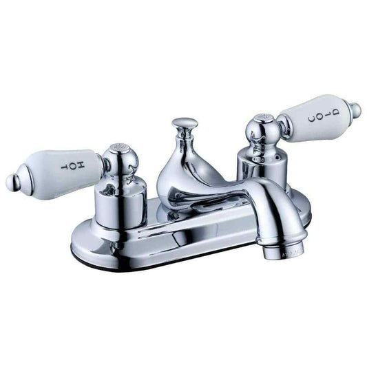 Glacier Bay Teapot 4 in. Centerset Double-Handle Low-Arc Bathroom Faucet Chrome