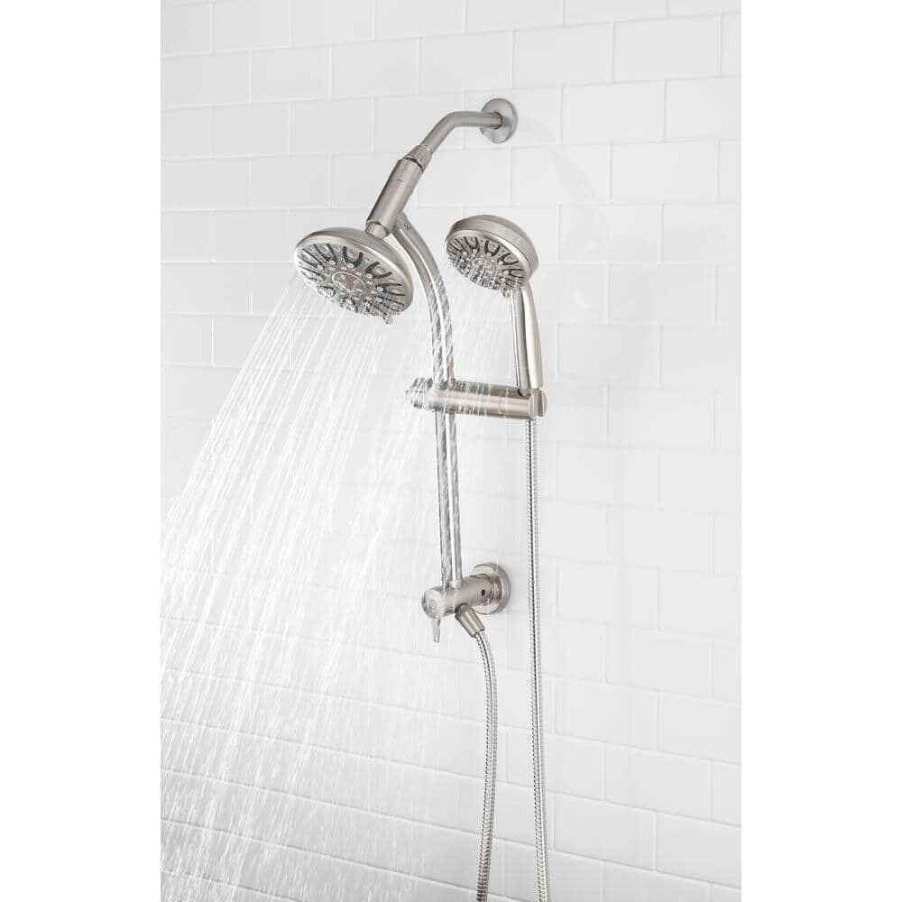 Glacier Bay 6-Spray Wall Bar Rain can Showerhead w/ 6-Spray Hand shower