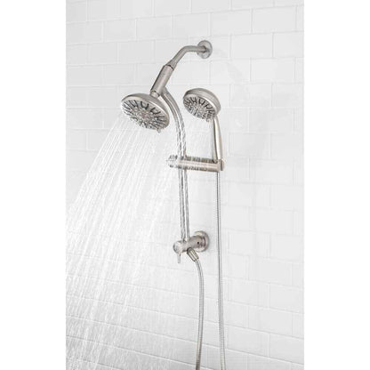 Glacier Bay 6-Spray Wall Bar Rain can Showerhead w/ 6-Spray Hand shower