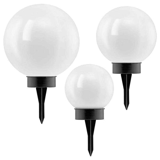 Eglo Black/White Solar LED Weather Resistant Path Light w/ Plastic Shade 3-Pack