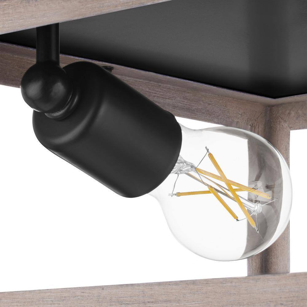 Hampton Bay Burkepoint 2-Light Woodgrain Flush Mount HD-1902-I