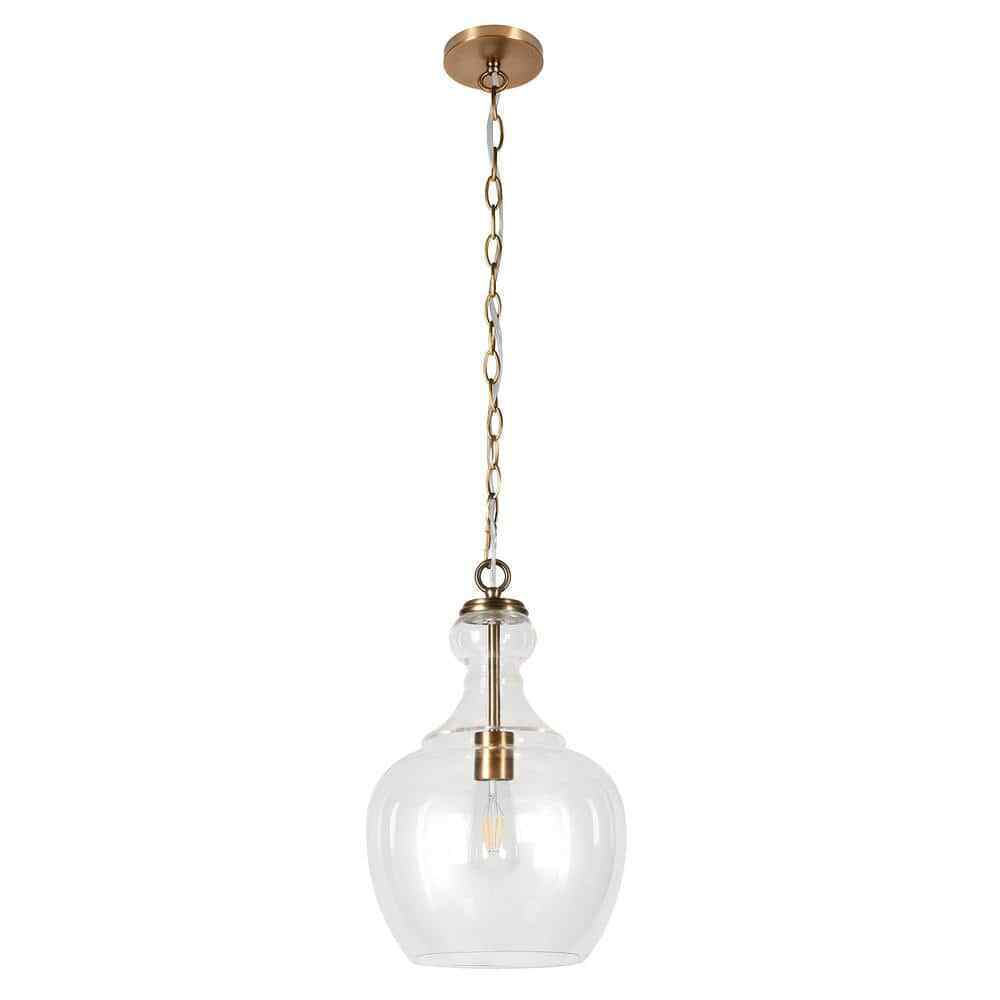 Meyer&Cross Verona 1-Light Brass Pendant with Clear Glass Shade PD0271