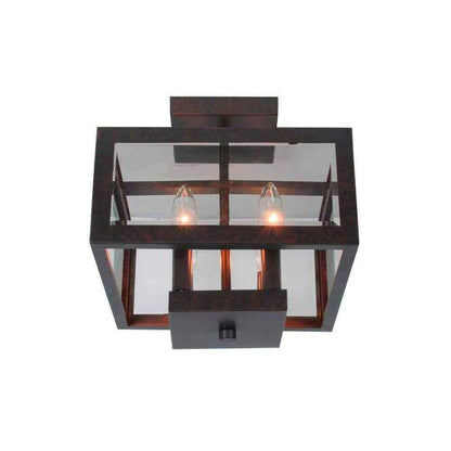 Hampton Bay Tallarook 11 in. 4-Light Oxide Brass Semi Flush Mount Ceiling Light