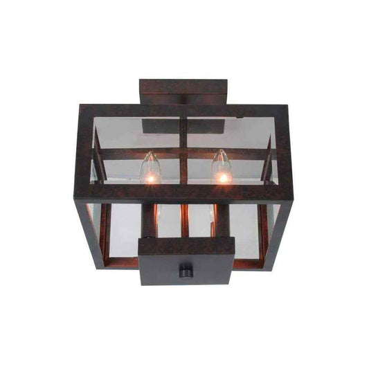 Hampton Bay Tallarook 11 in. 4-Light Oxide Brass Semi Flush Mount Ceiling Light