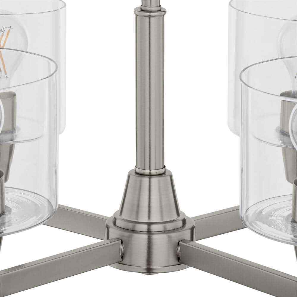 Hampton Bay Oron 4-Light Brushed Nickel Reversible Chandelier