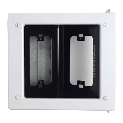 Legrand Pass + Seymour 2 Gang Recessed Steel Commercial TV Media Box, White