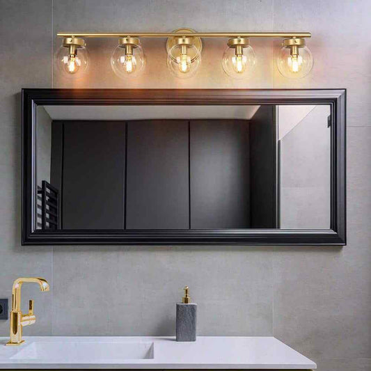 Uolfin Mid-Century Powder Room Vanity Light Bar 34.2 in. 5-Light