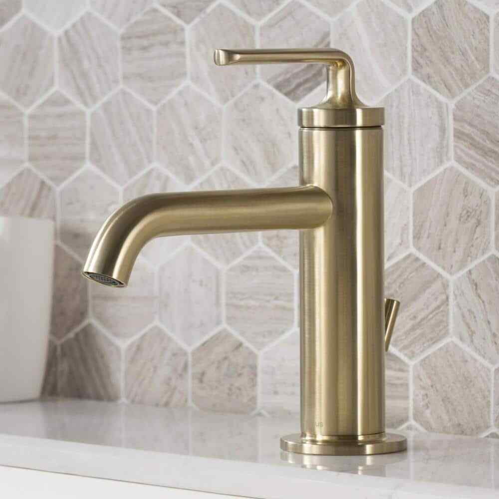 KRAUS Ramus Single Hole Single-Handle Bathroom Faucet w/ Matching Lift Rod Drain
