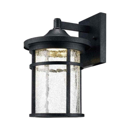 Home Decorators Westbury Aged Iron LED Outdoor Wall Light Fixture Crackled Glass