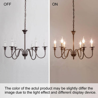 LNC 6-Light Farmhouse Oiled Bronze Candlestick Kitchen Island Chandelier