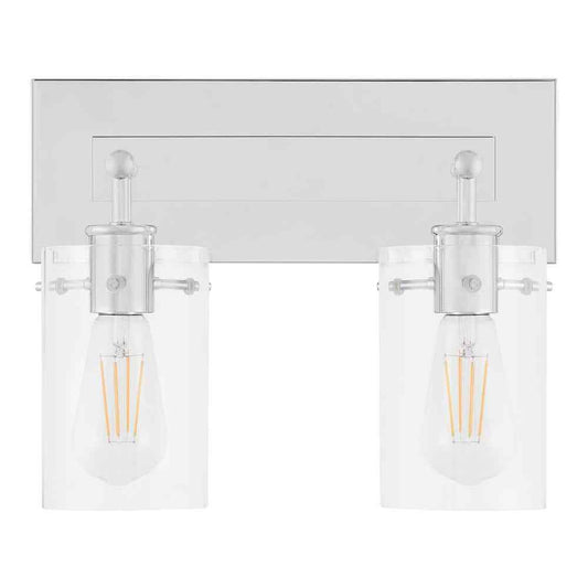 Hampton Bay Regan 12.75 in. 2-Light Chrome Bathroom Vanity Light