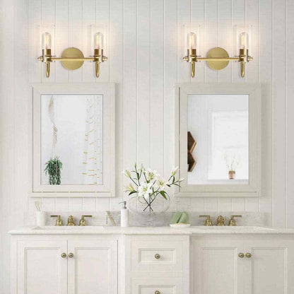 EDISLIVE Paquette 14 in. 2-Light Gold Modern Vanity Light Fixture