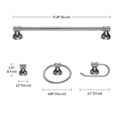 Globe Electric Parker 3-Light Chrome Vanity Light Bath Set 5-Piece