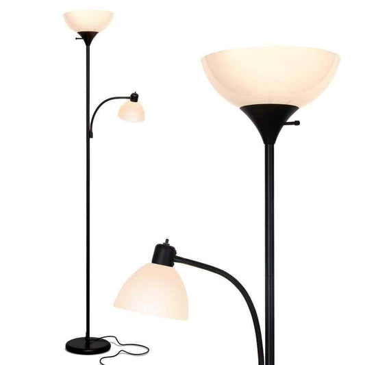 Brightech Sky Dome 72 in. Classic Black 2-Light 3-Way Dimming LED Floor Lamp