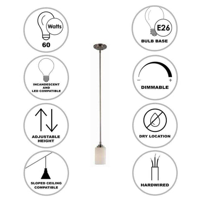 Bel Air Lighting Mod Pod 1-Light Brushed Nickel Hanging Pendant Light Fixture