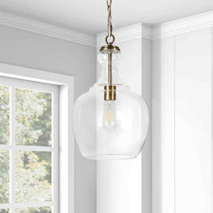 Meyer&Cross Verona 1-Light Brass Pendant with Clear Glass Shade PD0271