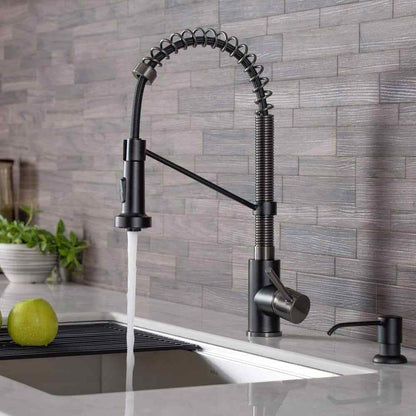KRAUS Single Handle 18-Inch Pull Down Kitchen Faucet w/ Dual Function Spray Head