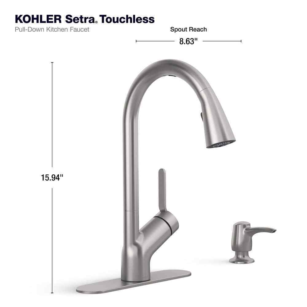KOHLER Setra Single-Handle Touchless Pull-Down Sprayer Kitchen Faucet