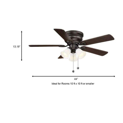 Clarkston II 44 in. LED Indoor Oil Rubbed Bronze Ceiling Fan w/ Light Kit