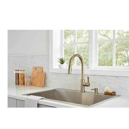 Glacier Bay Paulina Single Handle Pull Down Sprayer Kitchen Faucet Matte Gold
