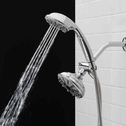 Glacier Bay 6-Spray 5 in. Dual Wall Mount Handheld Shower Head 1.8 GPM in Chrome