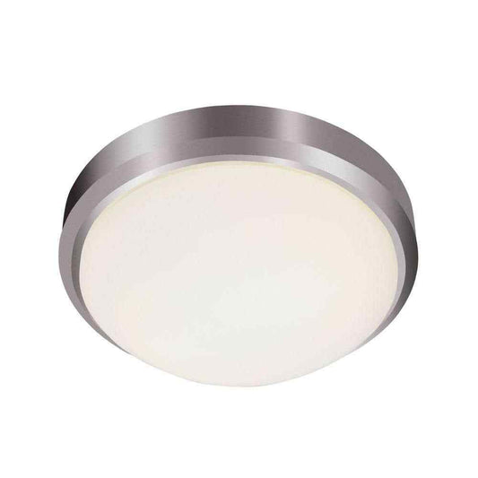 Bel Air Lighting Bliss 15 in. Brushed Flush Ceiling Light Fixture w/ Glass Shade